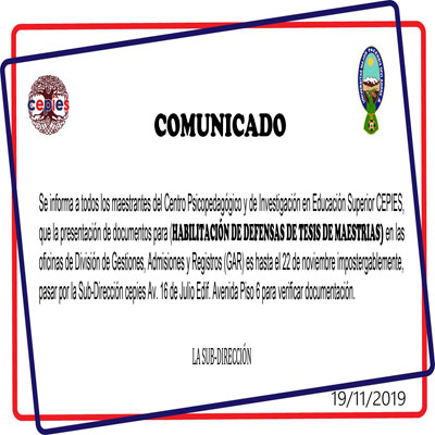 HABILITACIÓN DE DEFENSAS DE TESIS