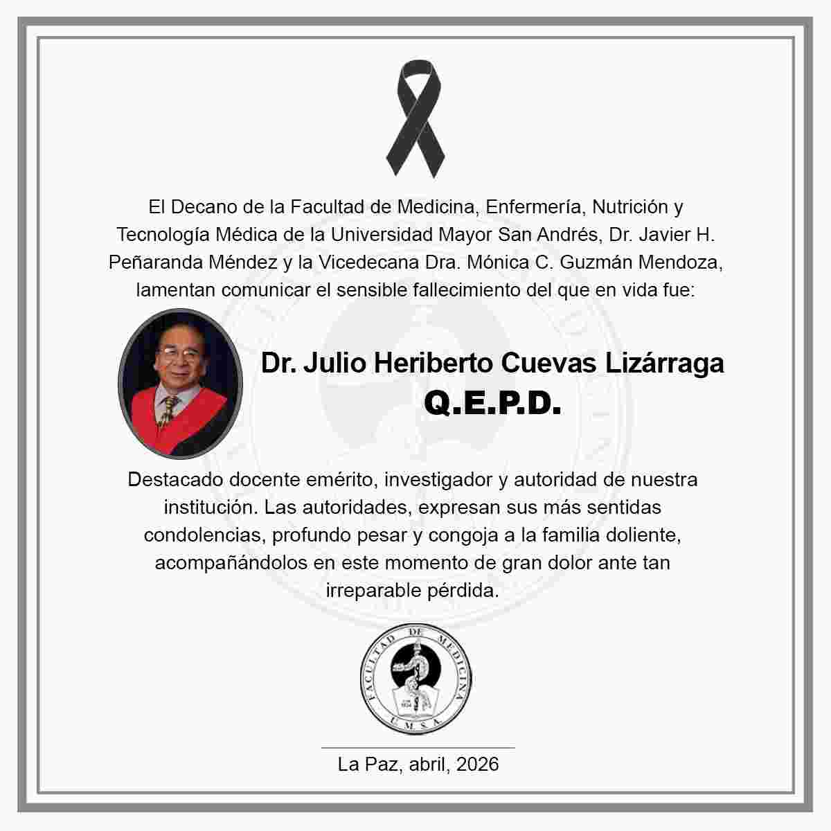 Dr. Julio Heriberto Cuevas Lizárraga