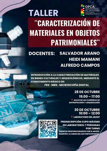Taller “Caracterización de materiales en objetos patrimoniales”