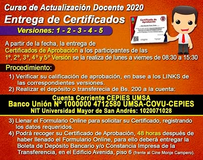 Curso de actualización docente entrega de certificados