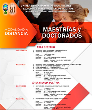 MAESTRÍAS Y DOCTORADOS ÁREA DERECHO - ÁREA CIENCIA POLÍTICA