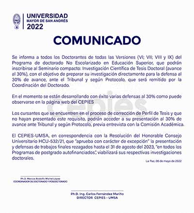 Comunicado Doctorantes