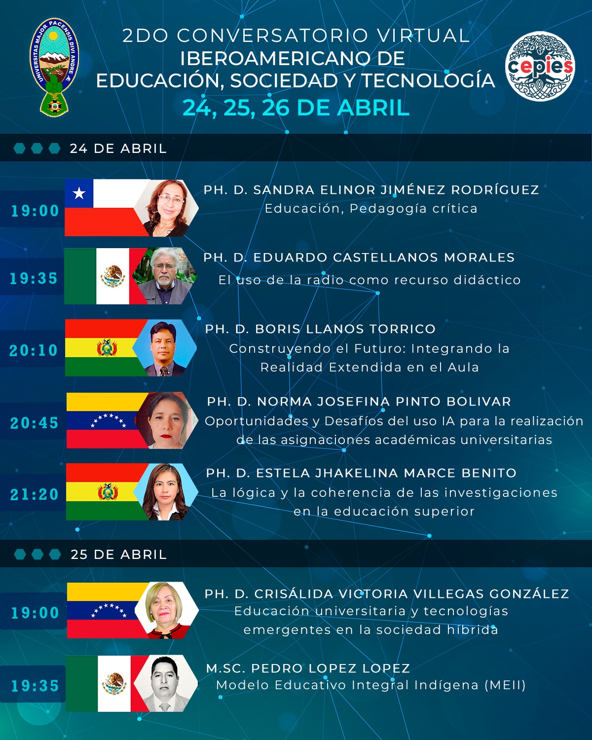 2do Conversatorio virtual Iberoamericano de Educación, Sociedad y Tecnología!