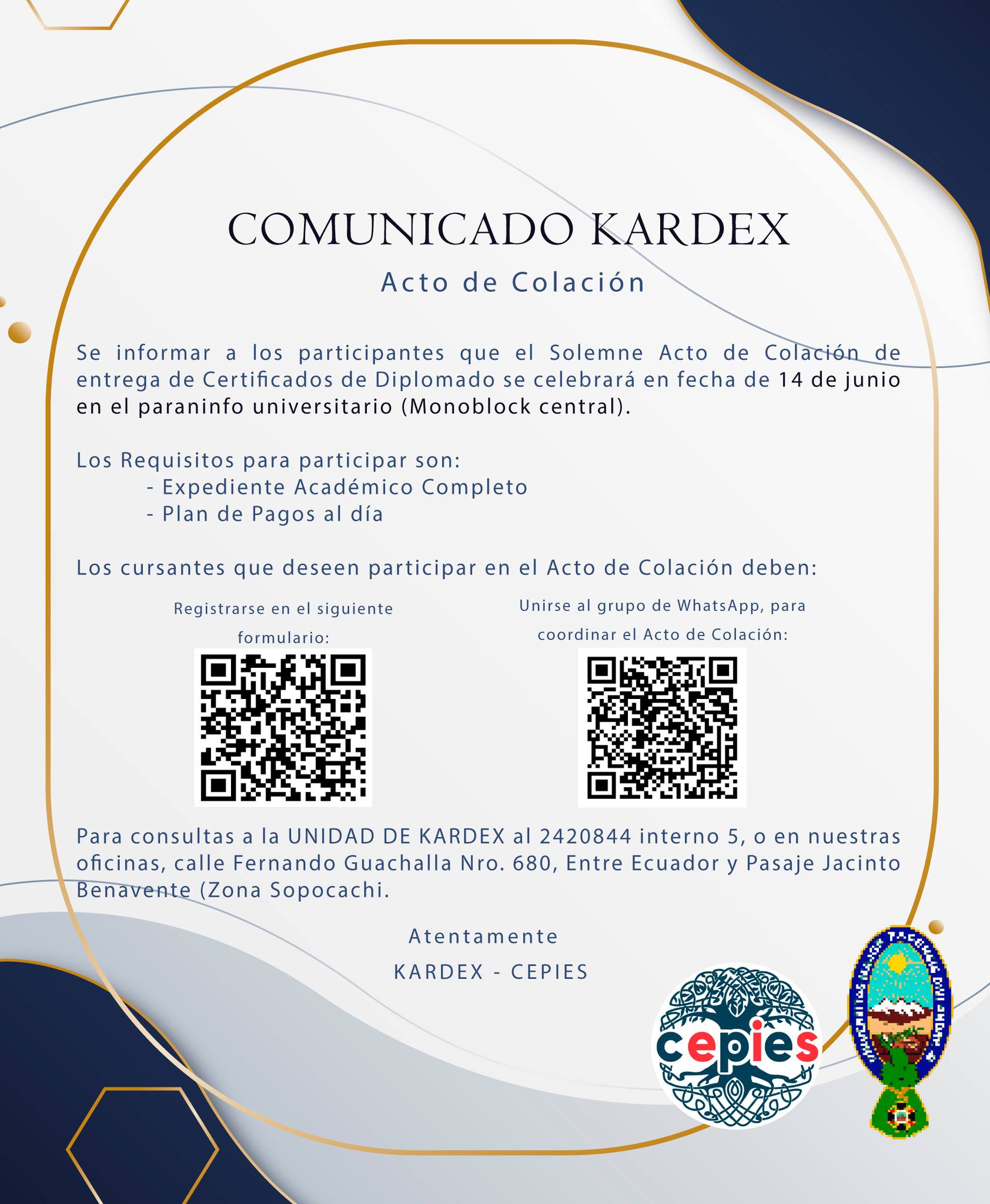 COMUNICADO KARDEX