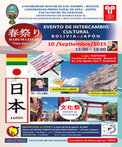EVENTO DE INTERCAMBIO CULTURAL BOLIVIA-JAPÓN HARUMATSURI 7MA. VERSIÓN