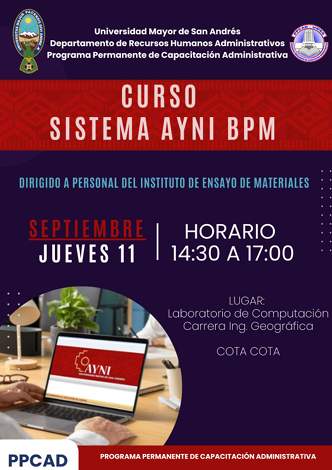 Curso Avanzado del uso del sistema AYNI BPM Septiembre